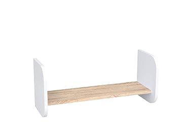 Clamaro Leo Kinderzimmer Wandregal Weiss Eiche Mit Einer Ablageflache Kinder Regal Aus 18 Mm Starken Spanholzplatten Mit Einem Regalboden Regal Masse H B T 30 X 90 X 26 Cm Amazon De Baby