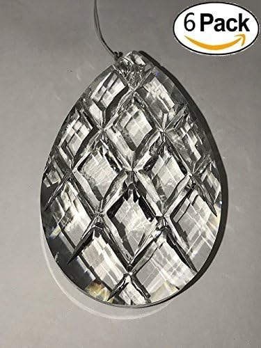 Clear Crystal Chandelier Pendant Drops Ornaments Teardrop Hanging Pendant Prism, Set of 6