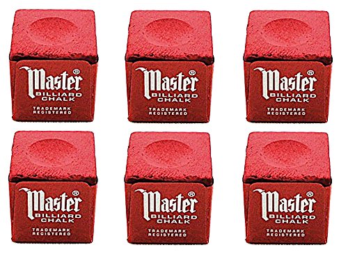 Master Half Dozen Red Pool Cue Chalk