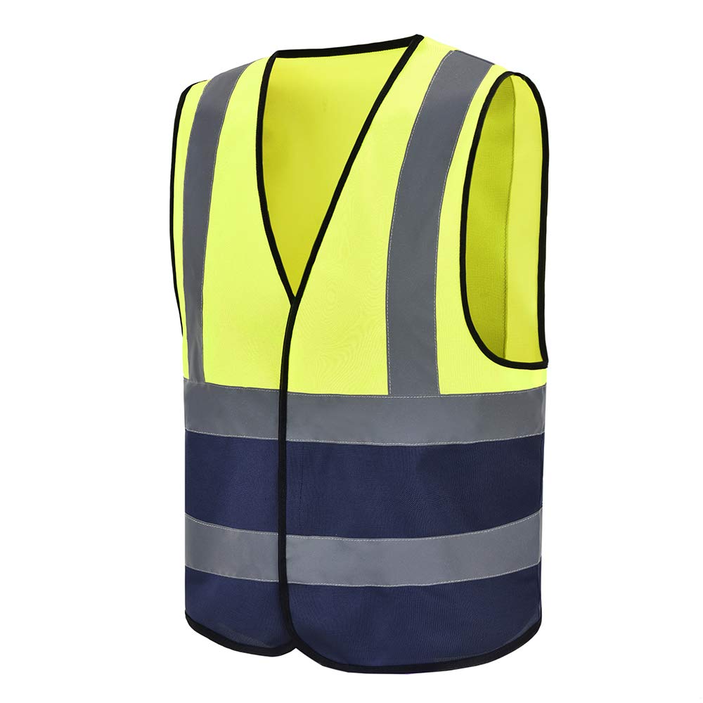 Small yellow navy high vis Vest Reflective Vest High Visibility hi viz vis Executive Waistcoat yellow navy
