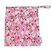 Baby Wet Bag Dry Bag Splice Cloth Diaper Wet Bags Waterproof Small Size with Zipper Snap Handle Pack of 2 (Monkey and Red Owls)