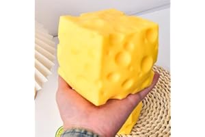 Easy Super Cheesy,Giant Squishy Cheese Block, Jumbo Squeeze Cheeses, Yellow Rebounding Squishy Cheesess for Stress Relief - S