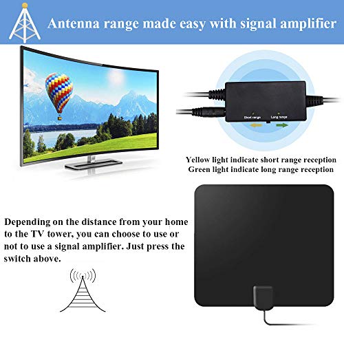 TV Antenna Amplified HD Digital TV Indoor Antenna Support 4K 1080P with Adjustable Amplifier Signal  - //coolthings.us
