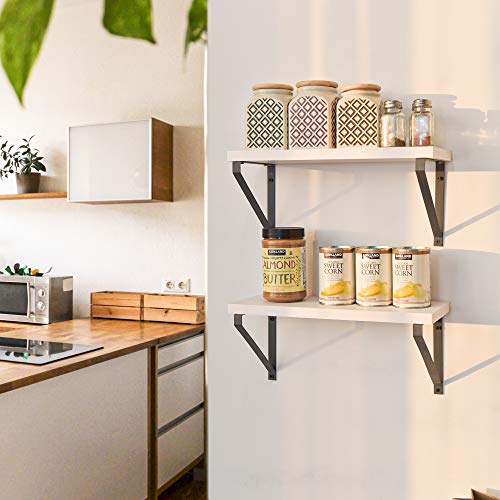 Labcosi White Floating Shelves for Bathroom, Living Room, Kitchen