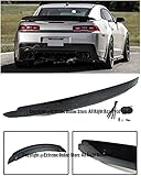 Extreme Online Store for 2014-2015 Chevrolet Camaro | EOS ZL1 Style ABS Plastic Primer Black Rear Trunk Lid Wing Spoiler W/Aluminum Glossy Black Center WickerBill Insert