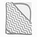 American Baby Company Terry Hooded Towel Set Made with Organic Cotton, White with Gray Zigzag, for Boys and Girls