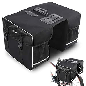 West Biking Bicycle Water Repellent Double Pannier Bag, 30L Large Capacity Durable Rear Seat Trunk Bag with Strap, Multi…