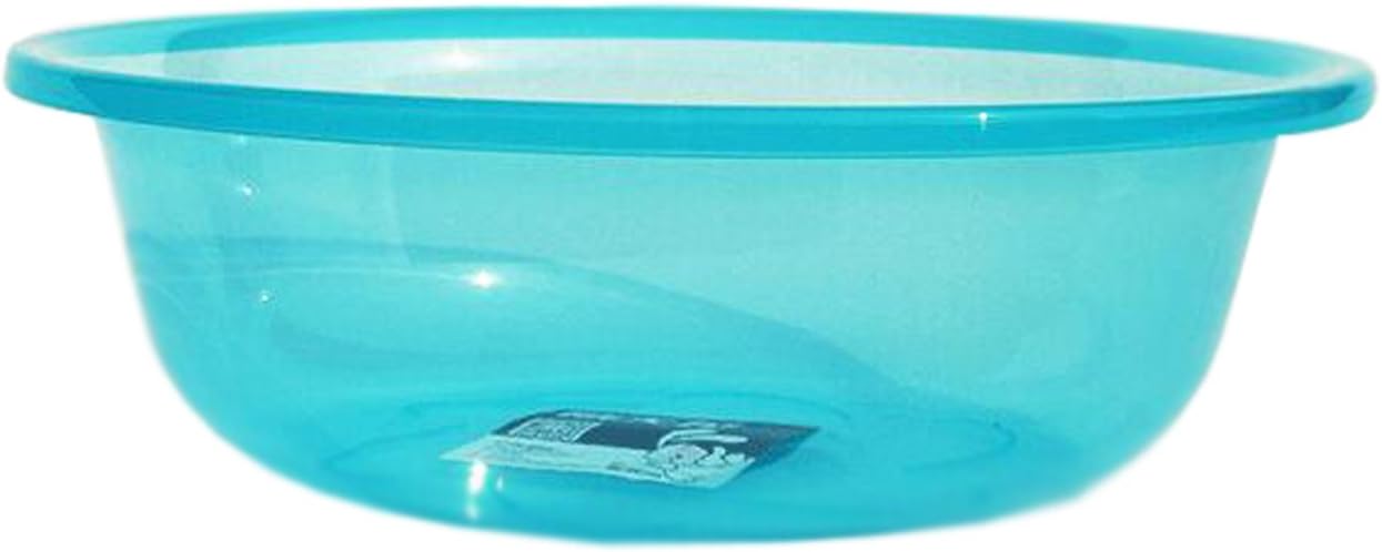 Battletter Transparent Household Plastic Wash Basin (Small:29.6x29.6x10cm/11.65x11.65x3.94inches, blue)