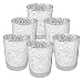 Just Artifacts Mercury Glass Votive Candle Holder 2.75" H (6pcs, Speckled Silver) -Mercury Glass Votive Tealight Candle Holders for Weddings, Parties and Home Decor