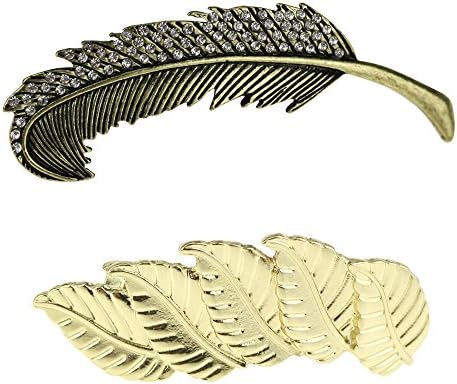 Vintage Fine Leaf Hair Clips Barrettes Set for women Hair Accessories Jewelry (2pcs)