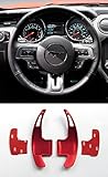 Pinalloy Red Aluminum Steering Paddle Shifter Extension for Ford Mustang 15-17