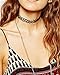 JANE STONE Choker Black Stretch Gothic Tattoo Henna Necklace (Black)