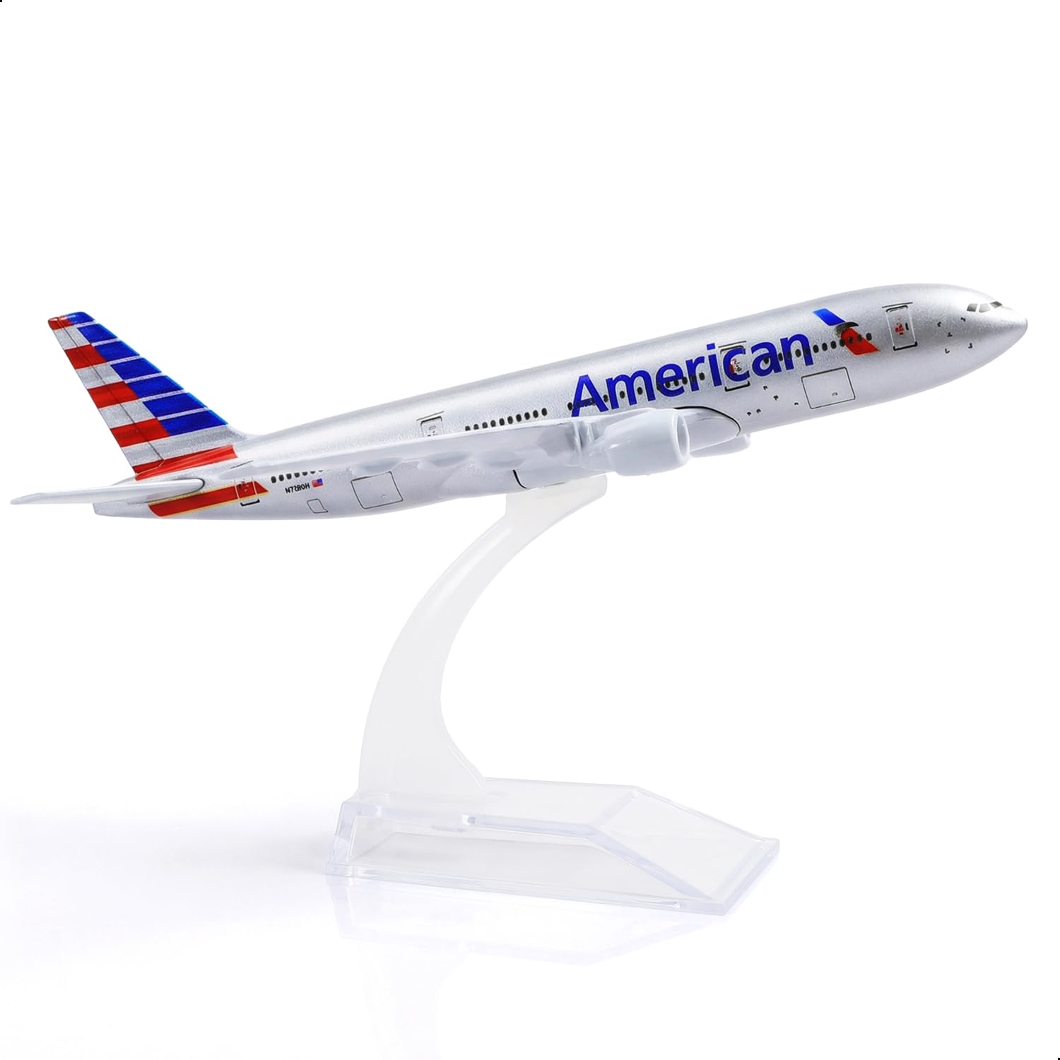 QIYUMOKE boeing777 AA Airlines 1/400 Diecast Metal Airplane Model with Stand -Airlines Alloy Model Plane (6 inches Long) Display Collectible Model Kit for Aviation Enthusiast Gift