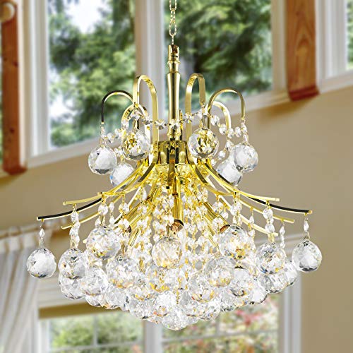 Worldwide Lighting Empire Collection 6 Light Gold Finish Crystal