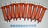 BAXA ExactaMed Oral Liquid Medication Syringe 10cc/10mL 10/PK Amber Medicine Dose Dispenser With Cap Exacta-Med BAXTER Comar Latex Free