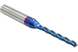 CNC Router Bit 3 Flutes 1/8 inch Cutting Dia 1/4 inch Shank Spiral Solid Carbide End Mill with NACO Coating for Wood Cut Carv