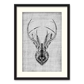 Black Paper Framed Canvas Wall Art for Living Room, Bedroom Beasts Black and White Canvas Prints for Home Decoration Ready to Hanging - 23x31 inches