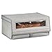 mDesign Set of 4 Stackable Shoe Storage Boxes – Large Fabric Wardrobe Organiser for Shoes - Shoe Organiser with Lid and Transparent Vinyl Window – Grey