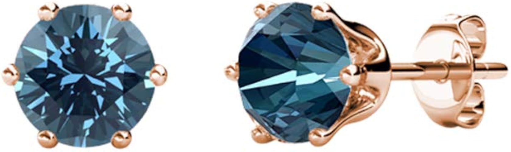 Amazon K L Y ピアス レディース 最高級 スワロフスキークリスタル 採用 イヤリング 18k Rgp 金属アレルギー対応 ピンクゴールド ピアス 両耳 2個セット 一粒ピアス 6本爪 5mm 0 5ct サファイア ネックレス 通販