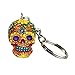 Hand Painted Polyresin Sugar Skull Keychain - Orange
