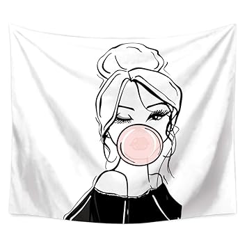 Amazoncom Mrqxdp Blowing Bubbles Girl Cartoon Sketch