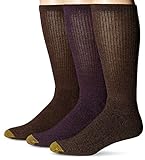 Gold Toe Men's Uptown Crew Fashion Socks, Chianti/Mocha/Dark Brown, 10-13/6-12 (Pack of 3)