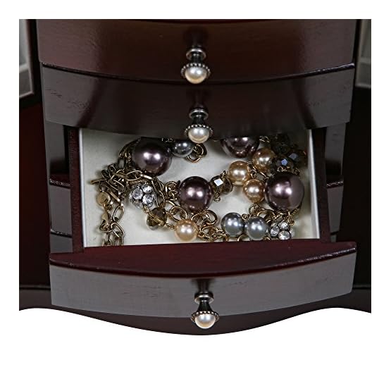 Mele & Co. Bette Wooden Jewelry Box (Mahogany Finish) - Image 8