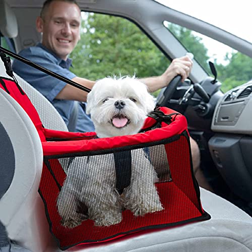 Red Dog Car Seat Upgrade Deluxe Washable Portable Pet Car Booster Seat