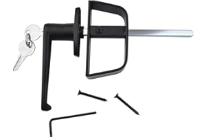 EWONICE Shed Door Handle Lock Kit, L-Handle Lock with 2 Keys, 5-1/2"" Stem Storage Barn Shed Door Lock for Shed, Gate, Barn, Garage,Playhouse, Chicken Coop and More (5-1/2"" Stem), Black