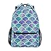 ZZKKO Colorful Mermaid Scale Boys Girls School Computer Backpacks Book Bag Travel Hiking Camping Daypack