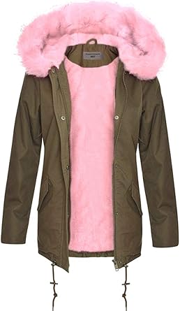 pink fur parka