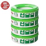Refill for Diaper Genie and Munchkin Diaper Pails,4-6 Months Supply ,280 Count, 4 Pack -Green 