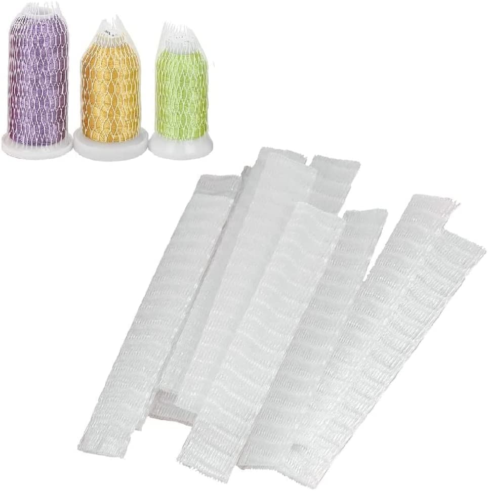 100 Pcs Thread Spool Net Sewing Thread Net Machine Thread Net White 9cm Reusable Makeup Brushes Pen Guard Protector Set for Cosmetic Brush Makeup Brush Shaper