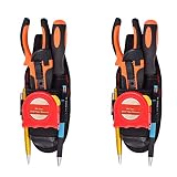 Small Tool Pouch,Mini Work Organizer Electrician's Tool Pouch,Waterproof and Durable,Black (2 Pack)