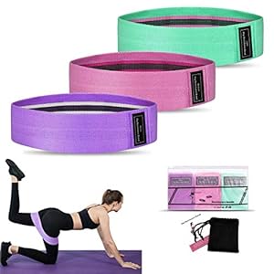 Resistance Bands [Set of 3], Fabric Resistance Hip Bands Set with 3 Resistance Levels for Hips & Glutes,Workout Booty…