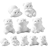 POPETPOP Mini Polar Bear Ornaments 1.33 Inch Resin Figurines for Garden Aquarium Animal Shelter and Home D Cor