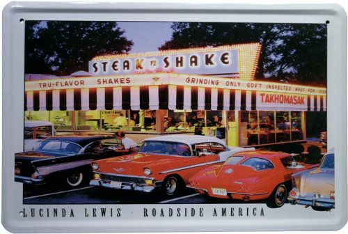 Tin Sign Retro Advert 20 x 30 cm Metal American Cars Steak'n Shake 966