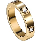 Love Friendship Rings 18K Gold Plated Silver with CZ Stainless Steel Promise Rings Wedding Band Fashion Love Rings for Her Women with Gifts Box