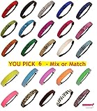 6 Pack Glitter Headbands U PICK all COLORS by Kenz Laurenz - Elastic Stretch Sparkly Fashion Headband for Teens Girls Women Softball Pack Volleyball Basketball Sports Teams Set Hair Accessories Store