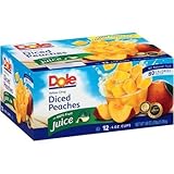 Dole Yellow Cling Diced Peaches Fruit Cups, 4 Oz, 12 Count