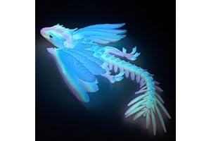SGYYSG Feathered Wyvern Dragon - 3D Printed Articulated Dragon With Wings, Fidget Toy, Desktop Pet - Indulge in The Enchanting Realm of Dragons (Noctilucent Rainbow)