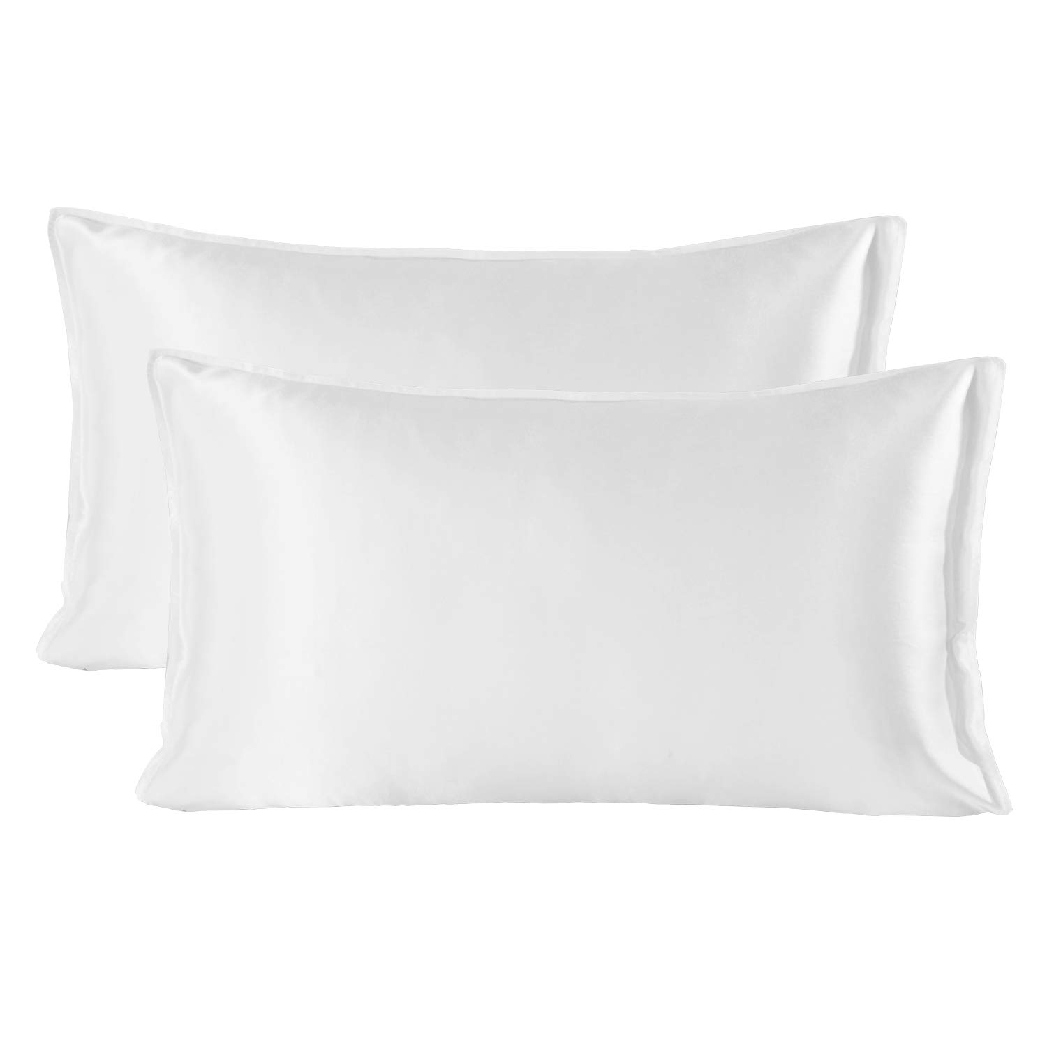 SHARE SILK 100% Mulberry Silk Pillowcase, 20 Momme Silk Pillowcases for Hair and Skin, Envelope Closure Pillow Covers 2 Pieces Set, Hypoallergenic Breathable for Beauty Sleep (50x75 cm, Cream)