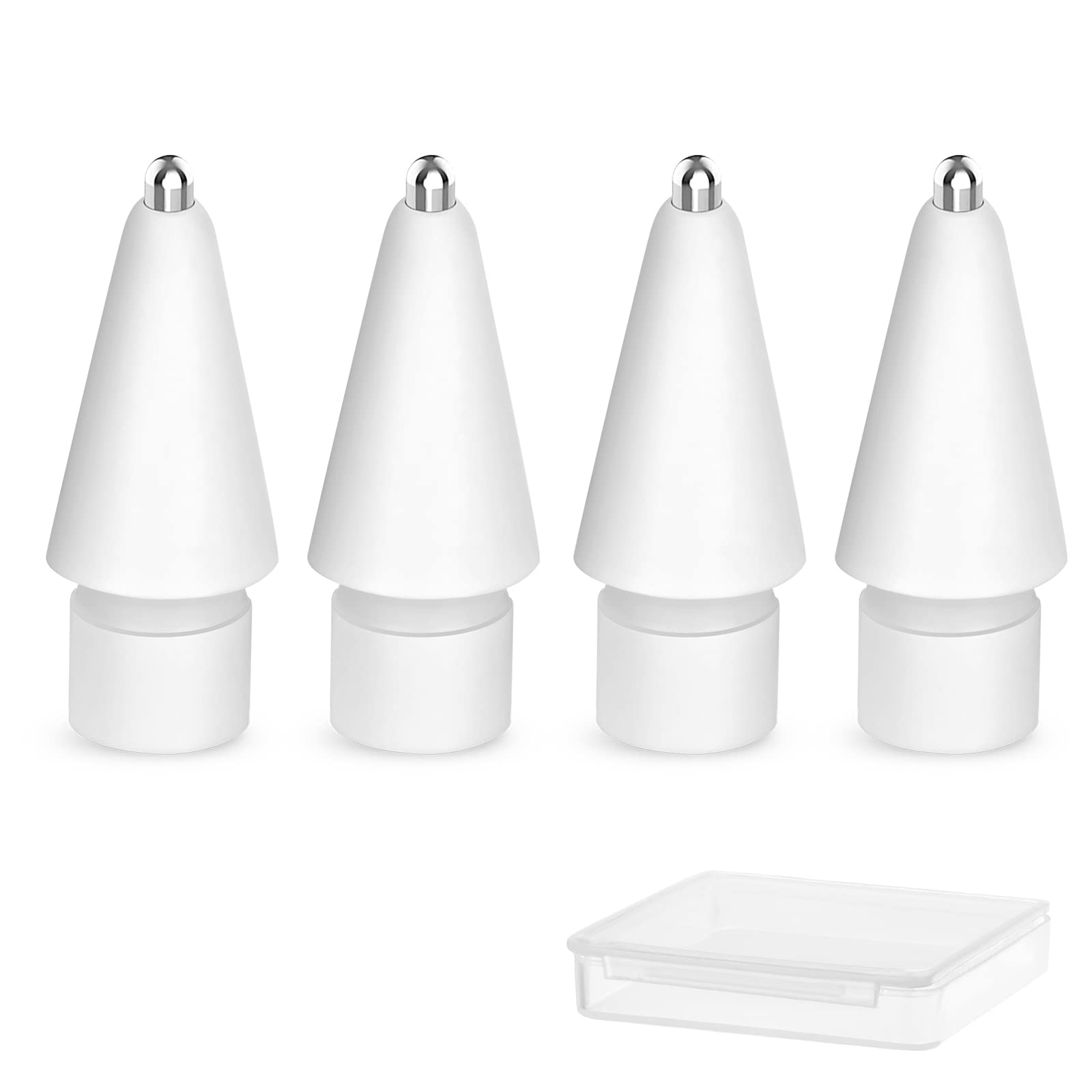flintronic Tips Compatible with Apple iPad Pro pencil, 4 Pack Replacement Tips for Apple Pencil 2nd Gen & 1st Gen, High Sensitivity Pencil Nibs Replacement Tips for iPad Pro iPencil nibs, White
