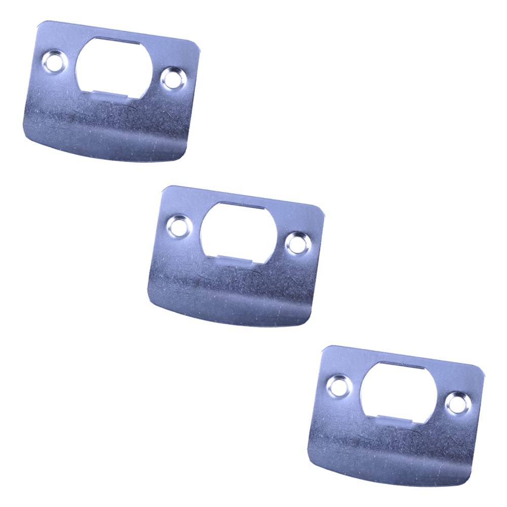3 Pcs Door Latch Strike Plate D Shaped Striker Keep Plate Stainless Steel Plates for Mortice Door Latch