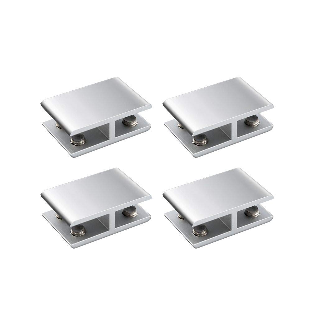 INCREWAY Glass Clamp, Double Sided Adjustable Aluminum Alloy Glass Shelf Clamps, Glass Clamps, Clamp Holder for Glass 10-12mm Thickness 4pcs — image 1