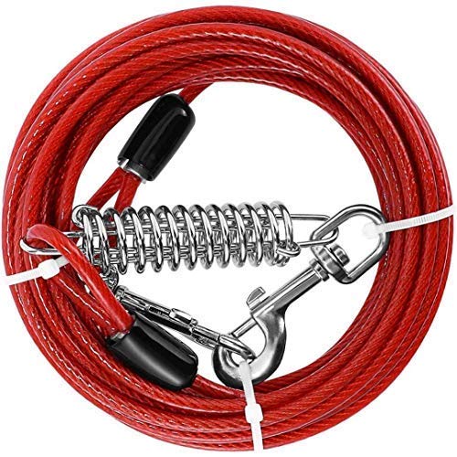 Get More Heavyweight TieOut Cable Training Leash, 20 Ft Long Coiled