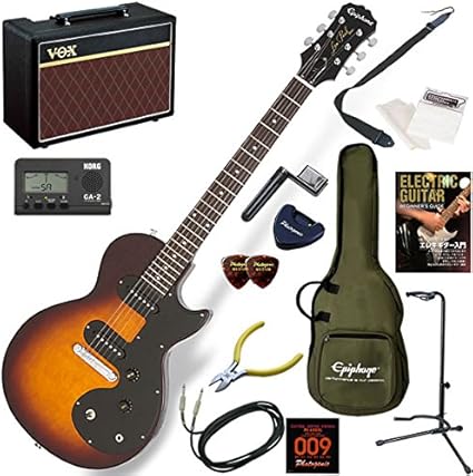 Amazon Epiphone エレキギター 初心者 入門 丸みを帯びたかわいいデザインのレスポール 人気のvox Pathfinder10が入った本格14点セット Les Paul Sl Vs ビンテージサンバースト エレキギターセット 楽器