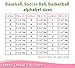 Sports Themed Decal Letters Boys Name Lettering Peel Stick Removable Stickers Wall Decor Baby's Nursery Kids Bedroom Child Room Playroom Home Initial Vinyl Custom Alphabet Girls (Letter M Soccer Ball)