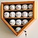 14 Baseball Ball Display Case Cabinet Holder Wall Rack Home Plate Shaped w/98% UV Protection- Lockable