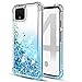 GPNP Google Pixel 4 XL Case, Gradient Floating Quicksand Four Reinforced Corners TPU Bumper Cushion Protective Shockproof Phone Cover Google Pixel 4XL Case for Girls Women,Teal